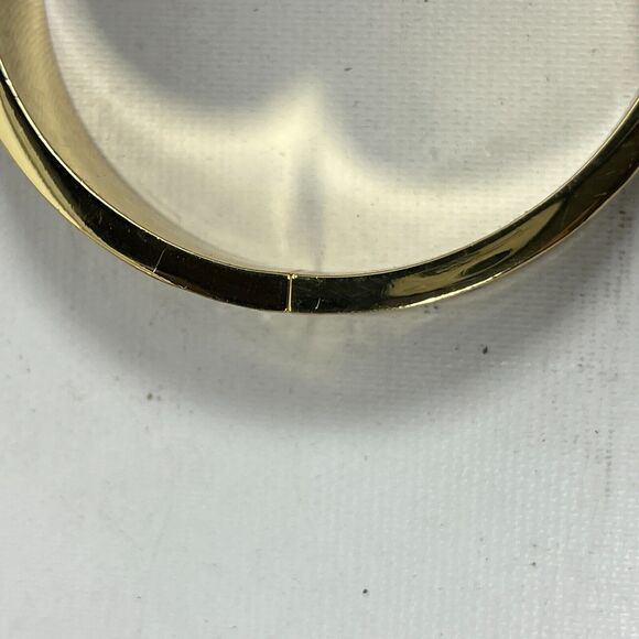 TALBOTS Bracelet Bangle Gold Tone Cuff Fashion Scallop Enamel Blue - Picture 5 of 7